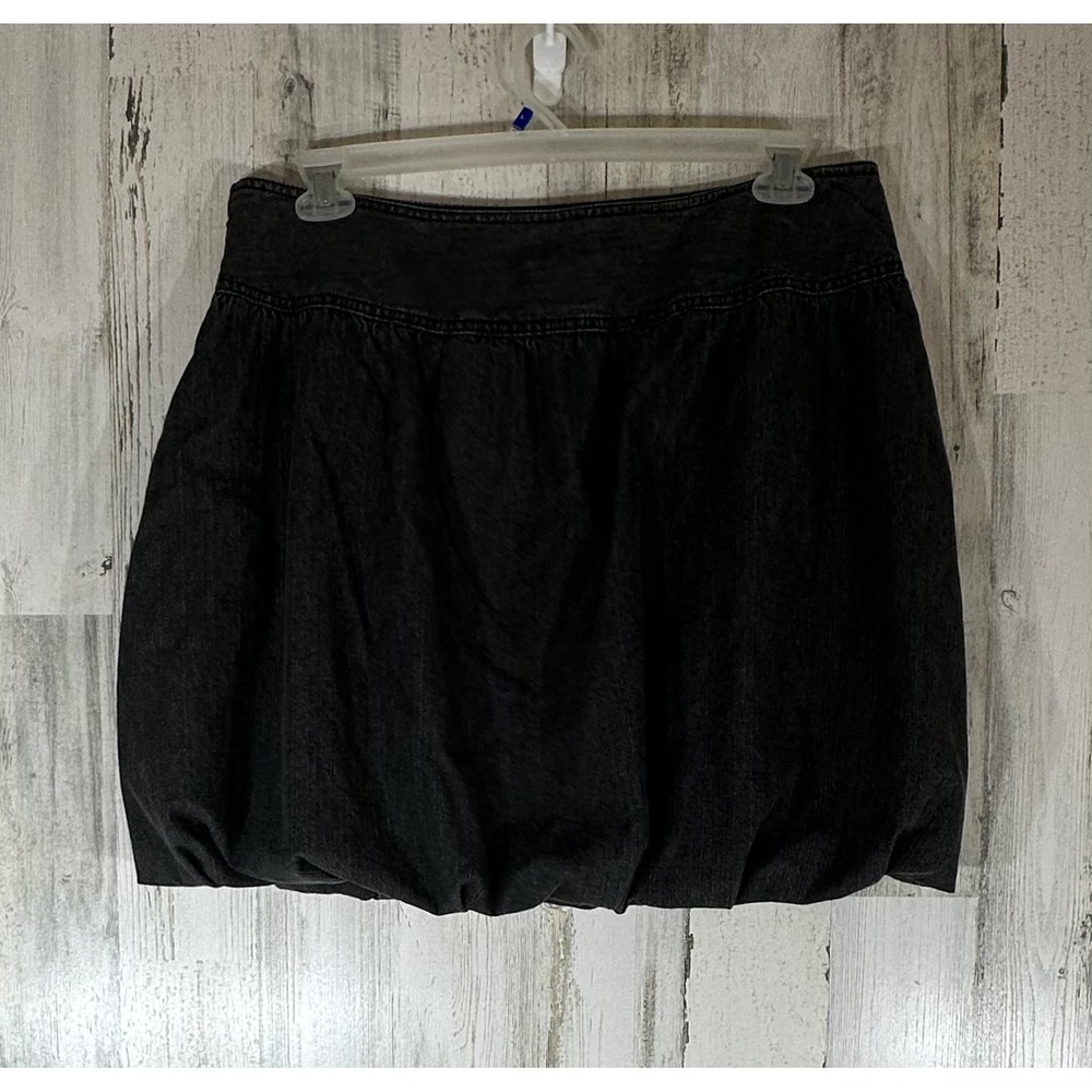 Loft Womens‎ Charcoal Gray Denim Bubble Skirt Size 14 (35x19) Zip Lined